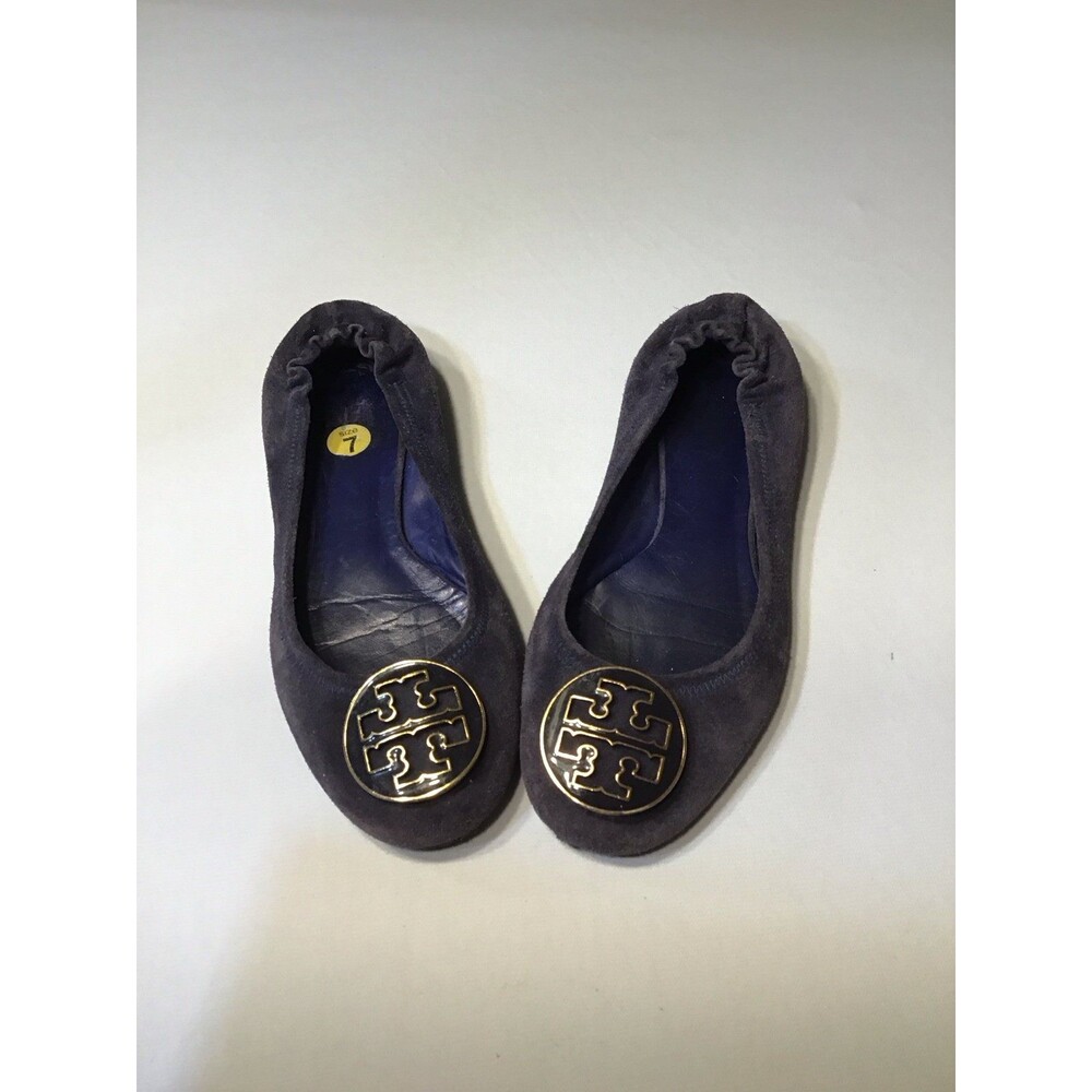 ToryBurch Reva Navy Suede Ballet Flat